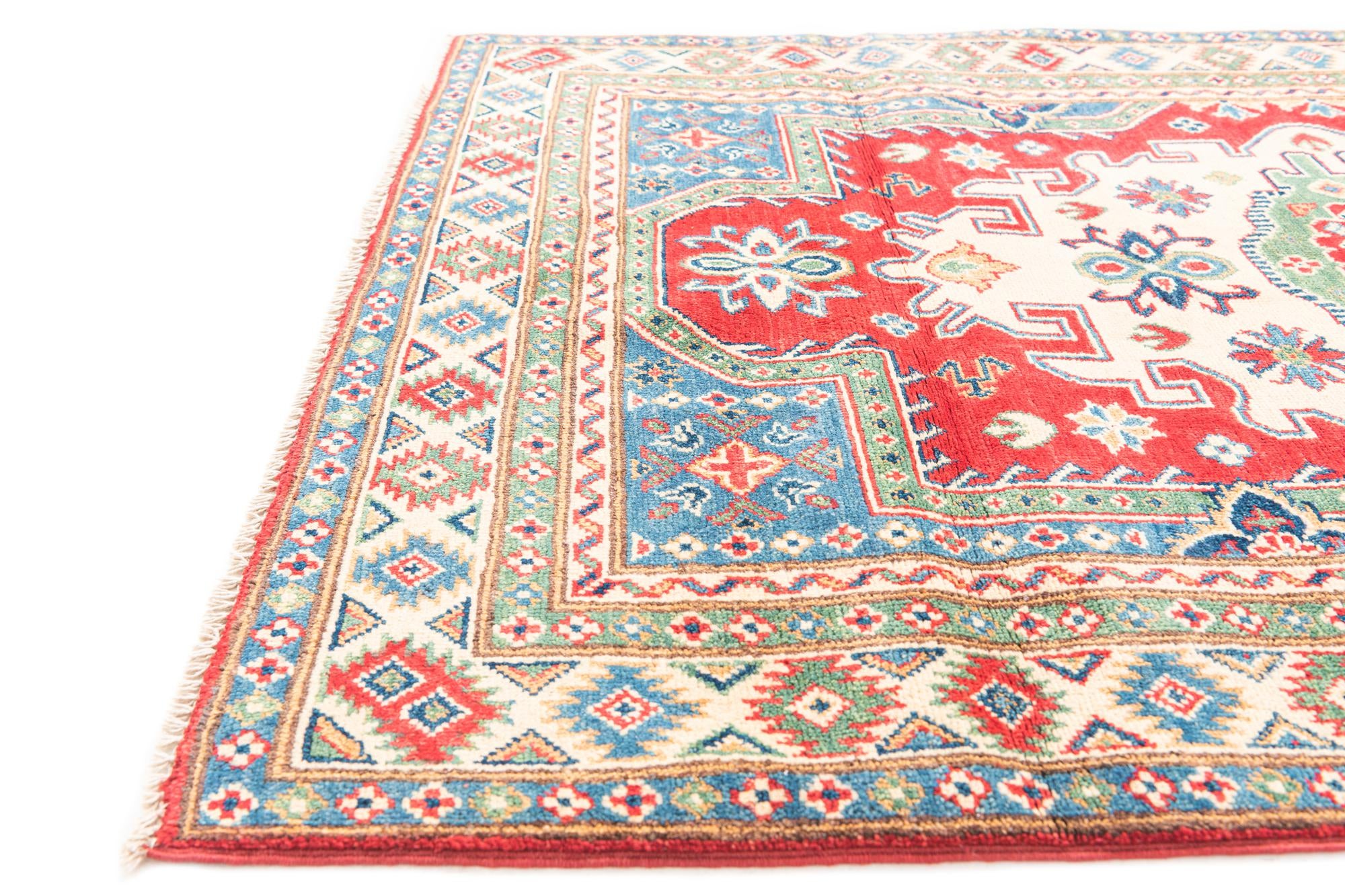 4' x 5' 8 Hand Knotted Kazak Rug