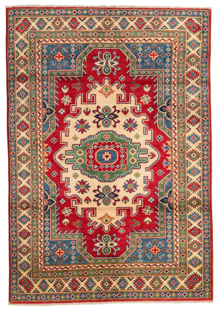 4' x 5' 8 Hand Knotted Kazak Rug