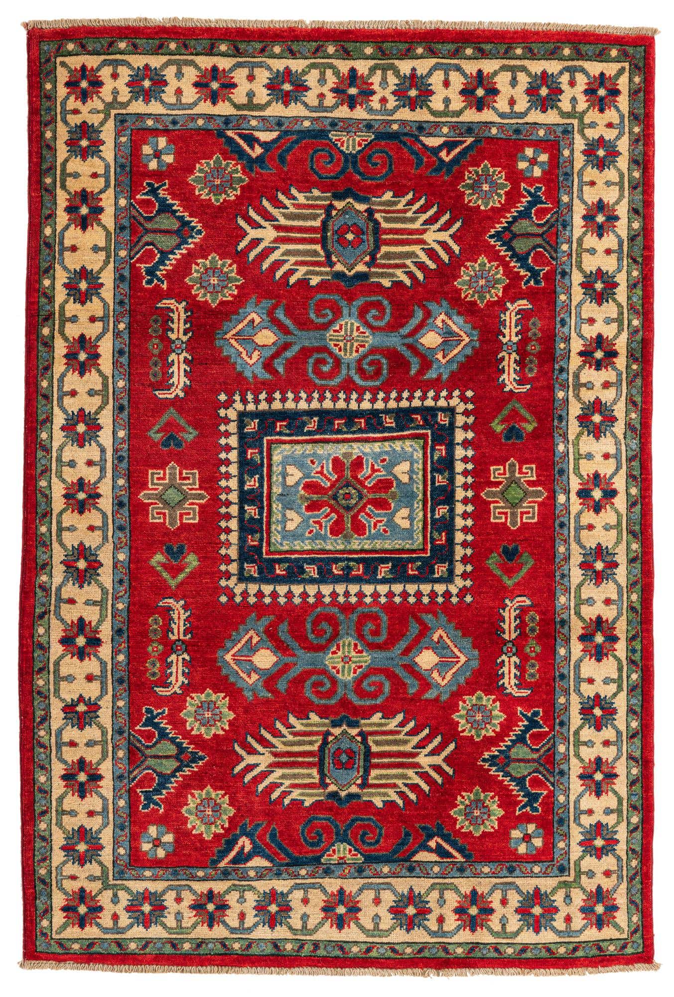 4' x 6' Hand Knotted Kazak Rug