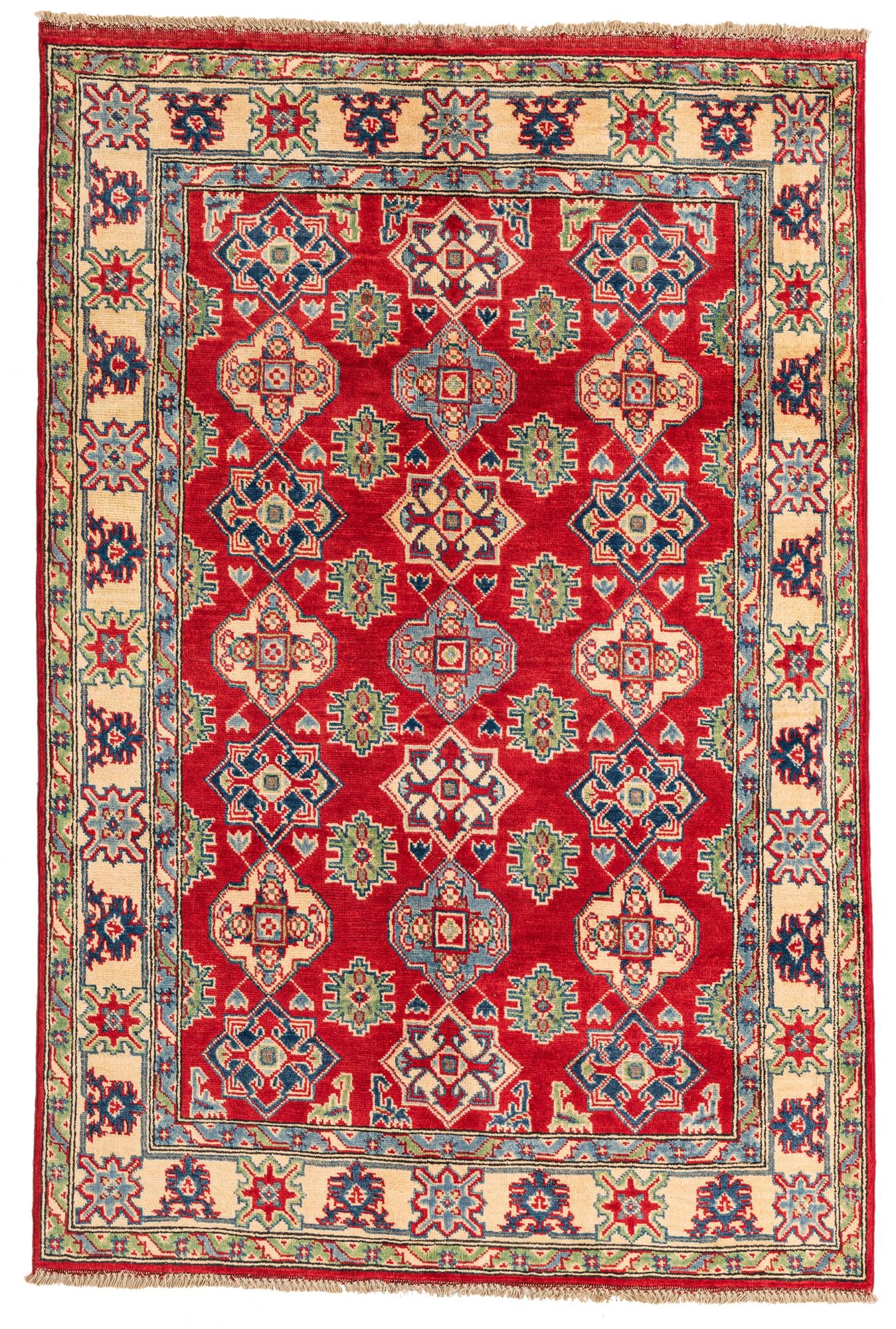 4' x 6' Hand Knotted Kazak Rug
