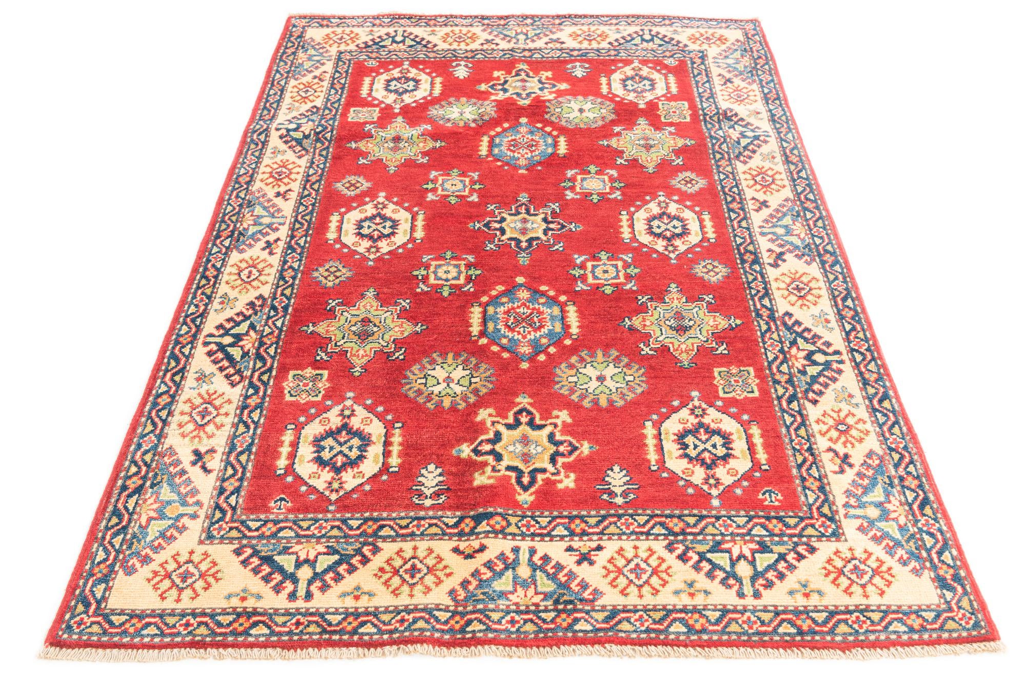 4' x 6' Hand Knotted Kazak Rug