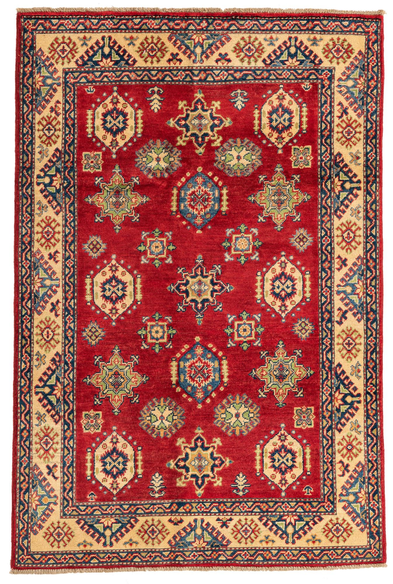 4' x 6' Hand Knotted Kazak Rug