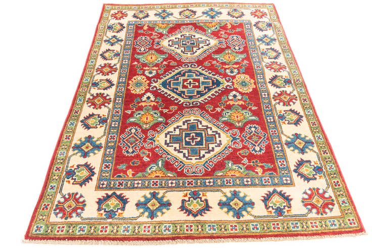 Detail image of 4' x 6' Hand Knotted Kazak Rug