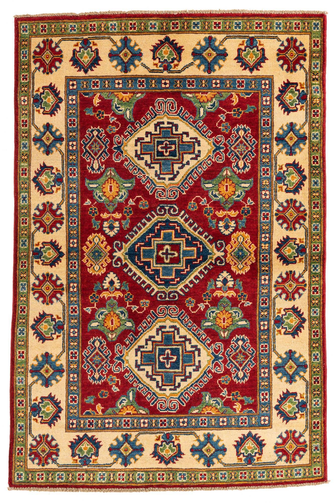4' x 6' Hand Knotted Kazak Rug