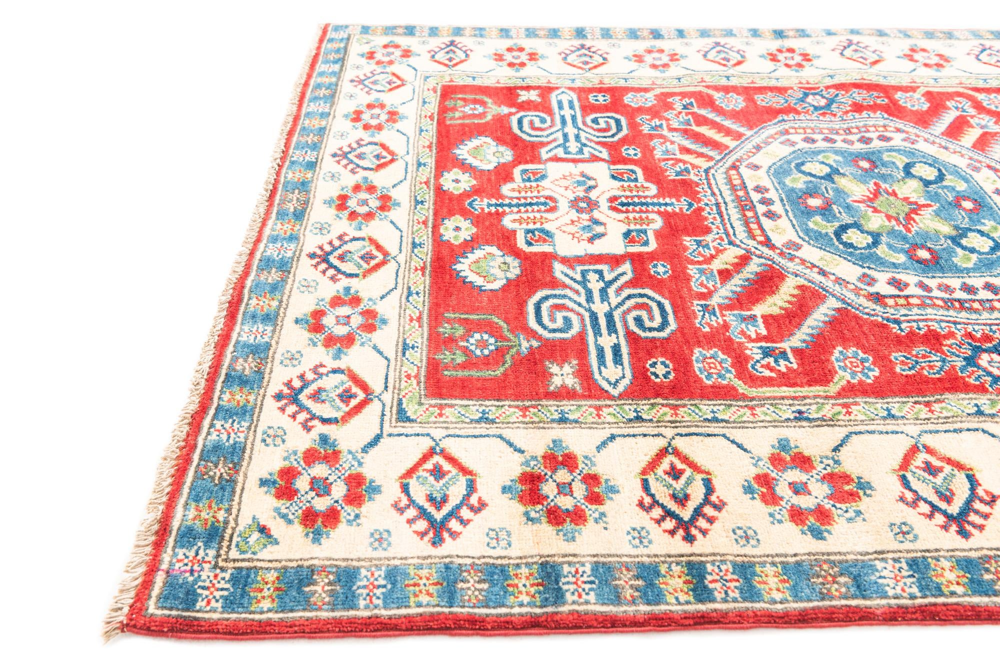 4' x 5' 4 Hand Knotted Kazak Rug