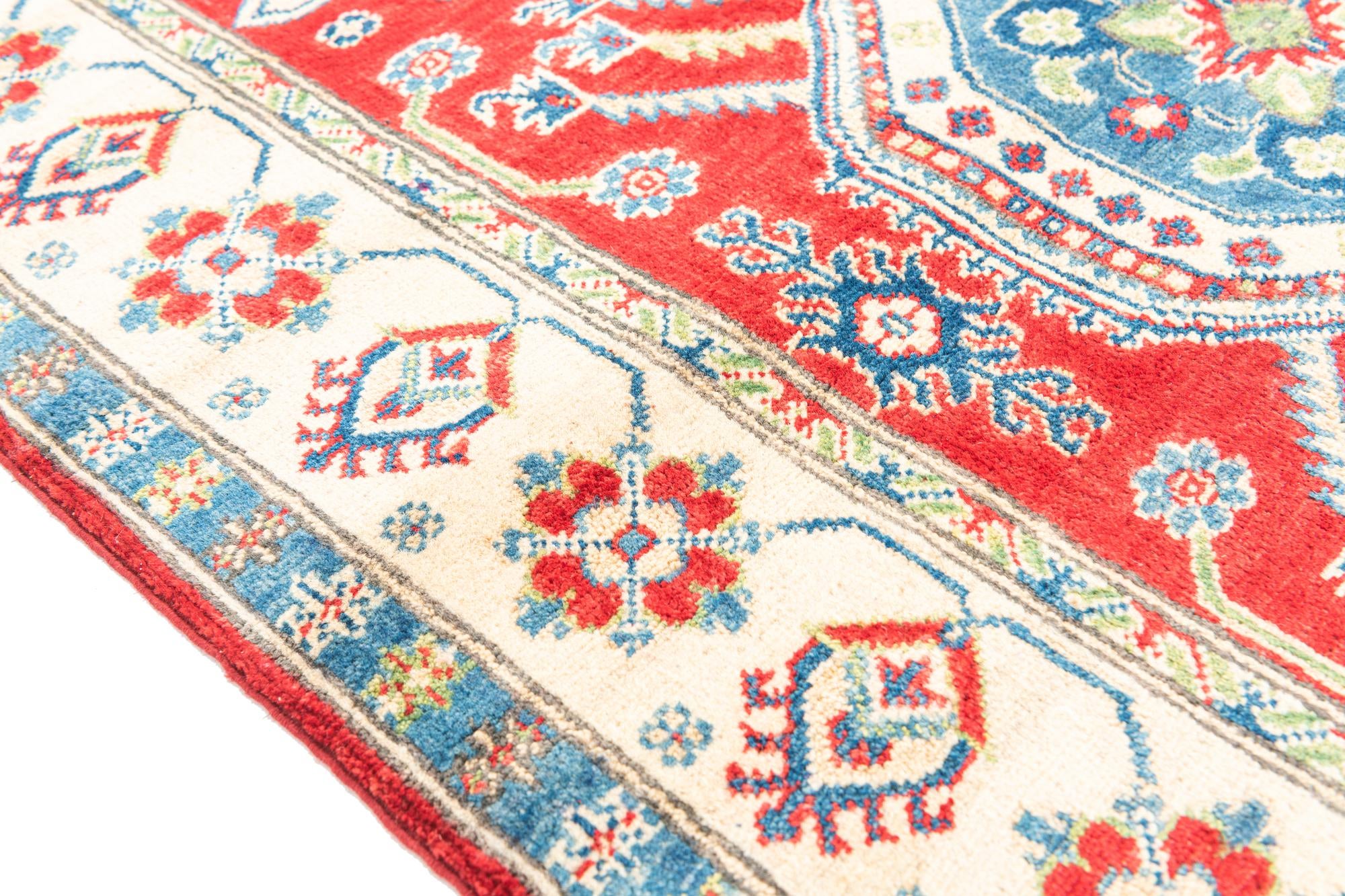 4' x 5' 4 Hand Knotted Kazak Rug