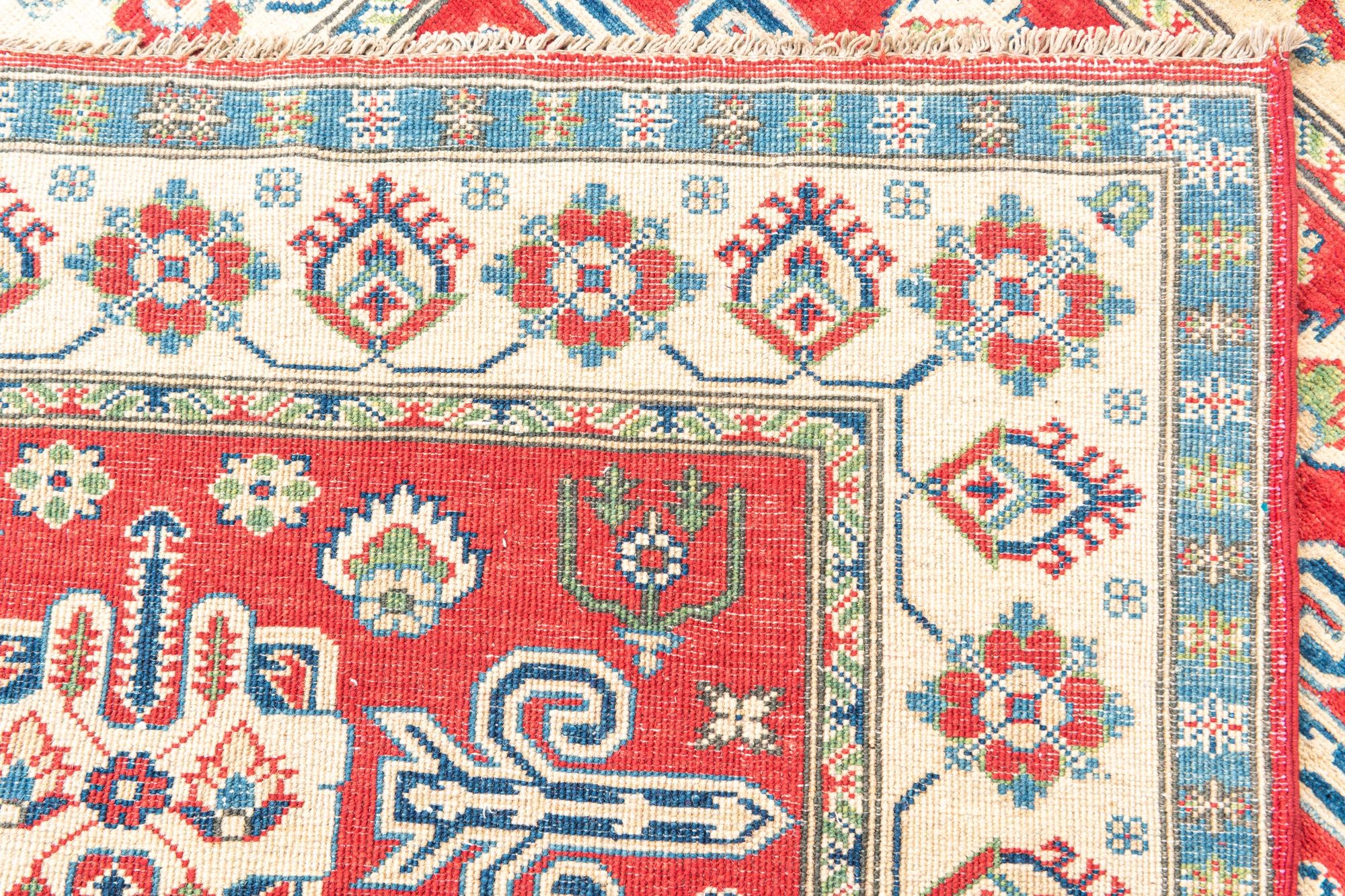 4' x 5' 4 Hand Knotted Kazak Rug