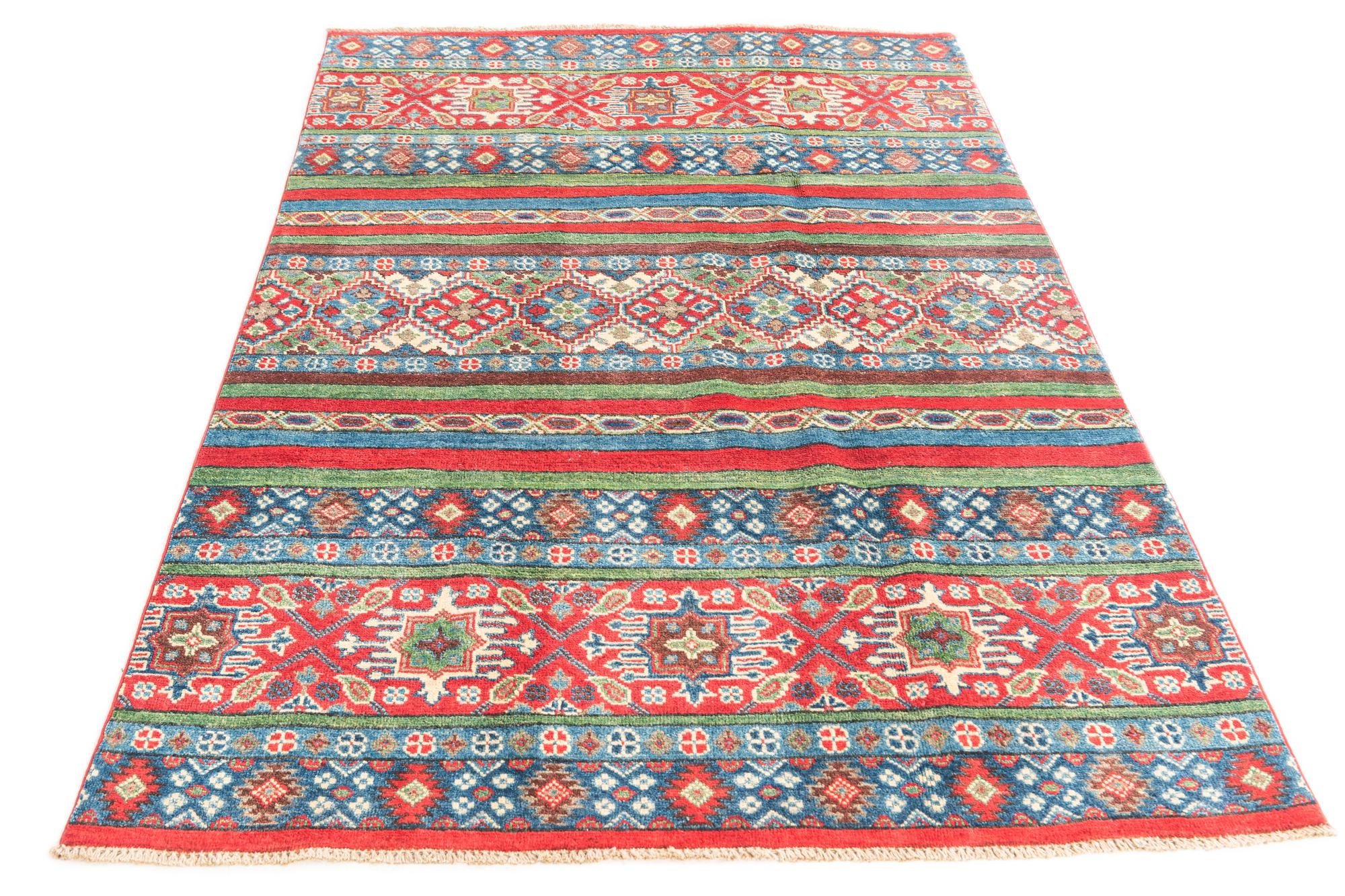 4' 2 x 5' 10 Hand Knotted Kazak Rug