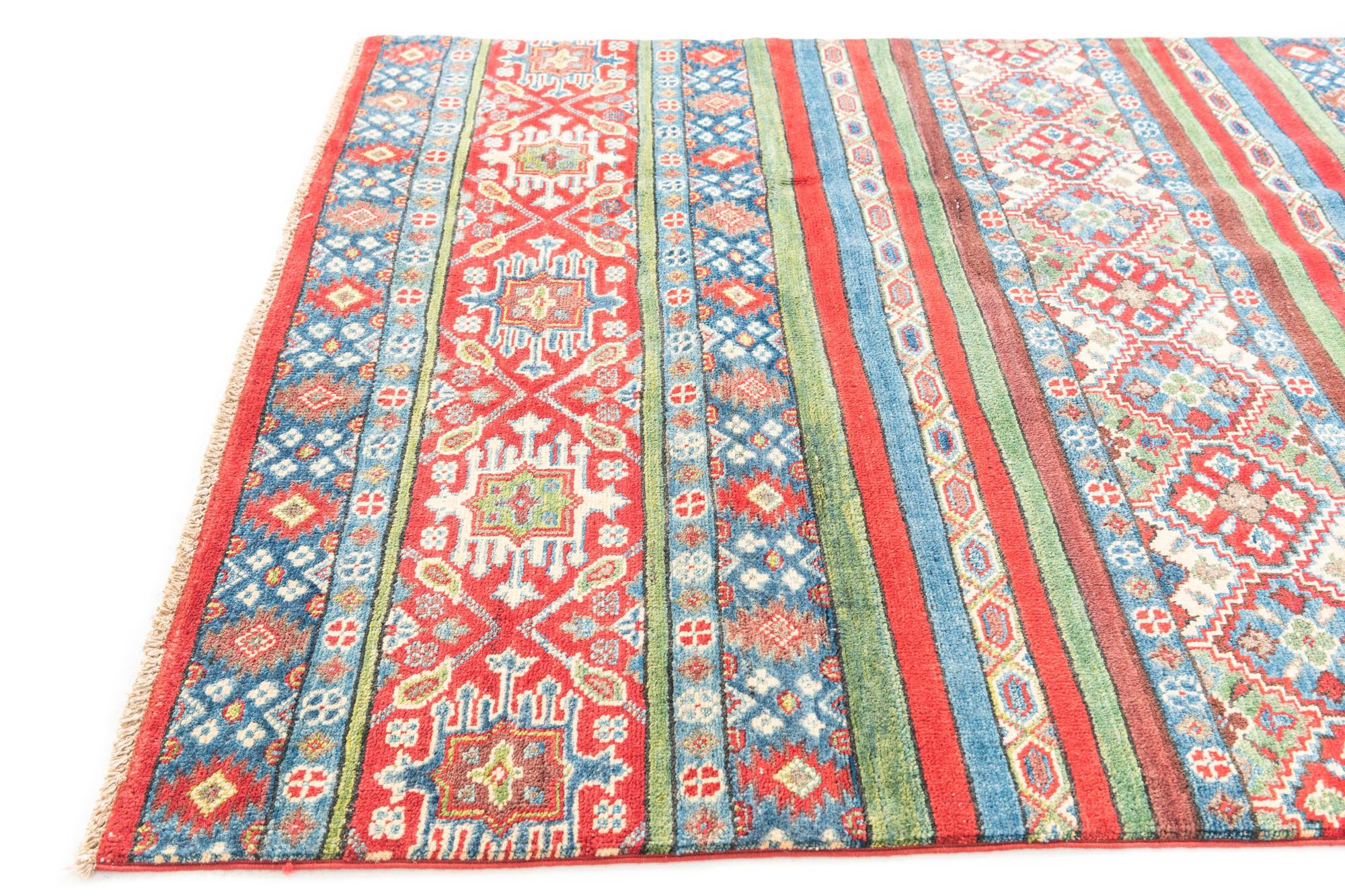 4' 2 x 5' 10 Hand Knotted Kazak Rug