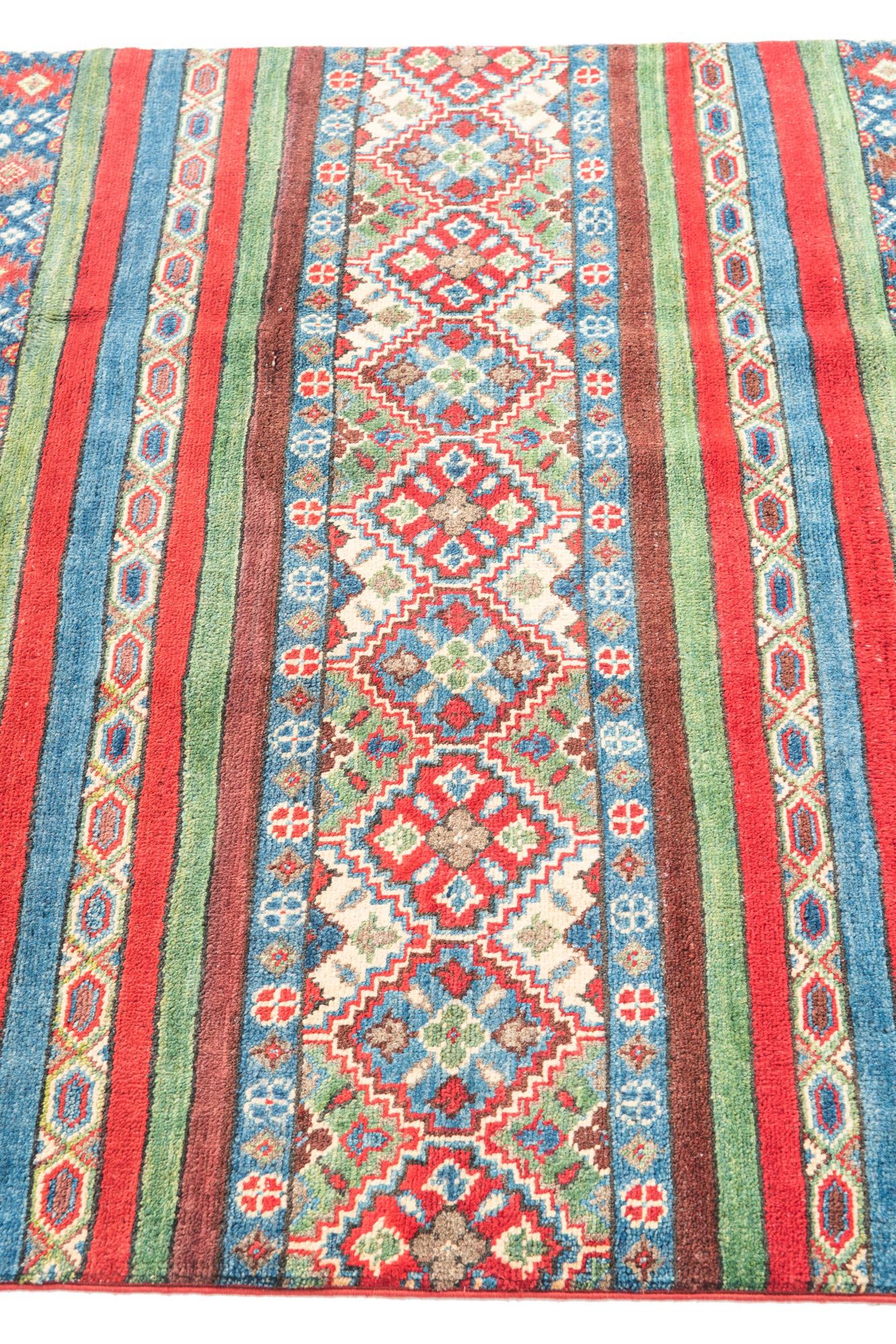 4' 2 x 5' 10 Hand Knotted Kazak Rug