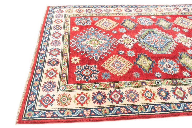 Detail image of 4' x 5' 7 Hand Knotted Kazak Rug
