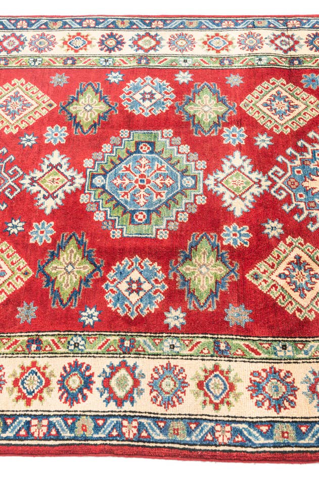 Detail image of 4' x 5' 7 Hand Knotted Kazak Rug