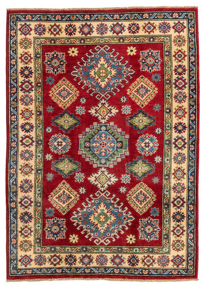 4' x 5' 7 Hand Knotted Kazak Rug