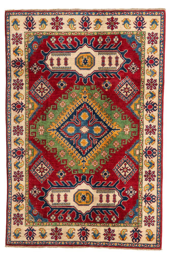 4' x 6' Hand Knotted Kazak Rug