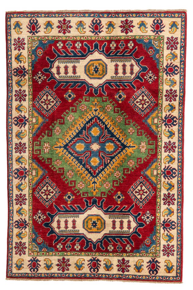 Detail image of 4' x 6' Hand Knotted Kazak Rug