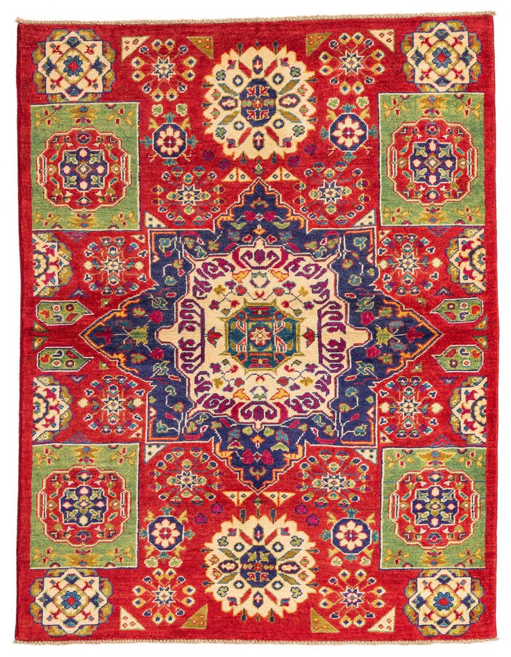 Detail image of 4' 1 x 6' 1 Hand Knotted Kazak Rug