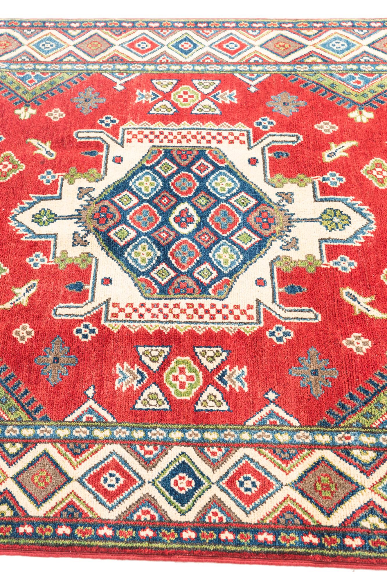 4' x 6' 4 Hand Knotted Kazak Rug