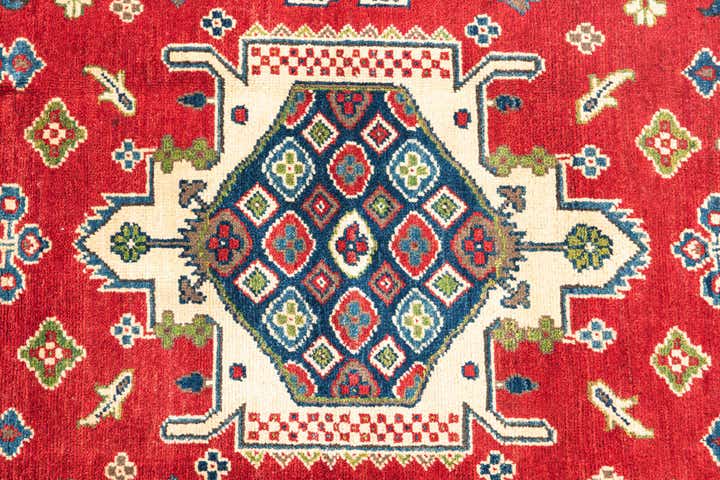 4' x 6' 4 Hand Knotted Kazak Rug