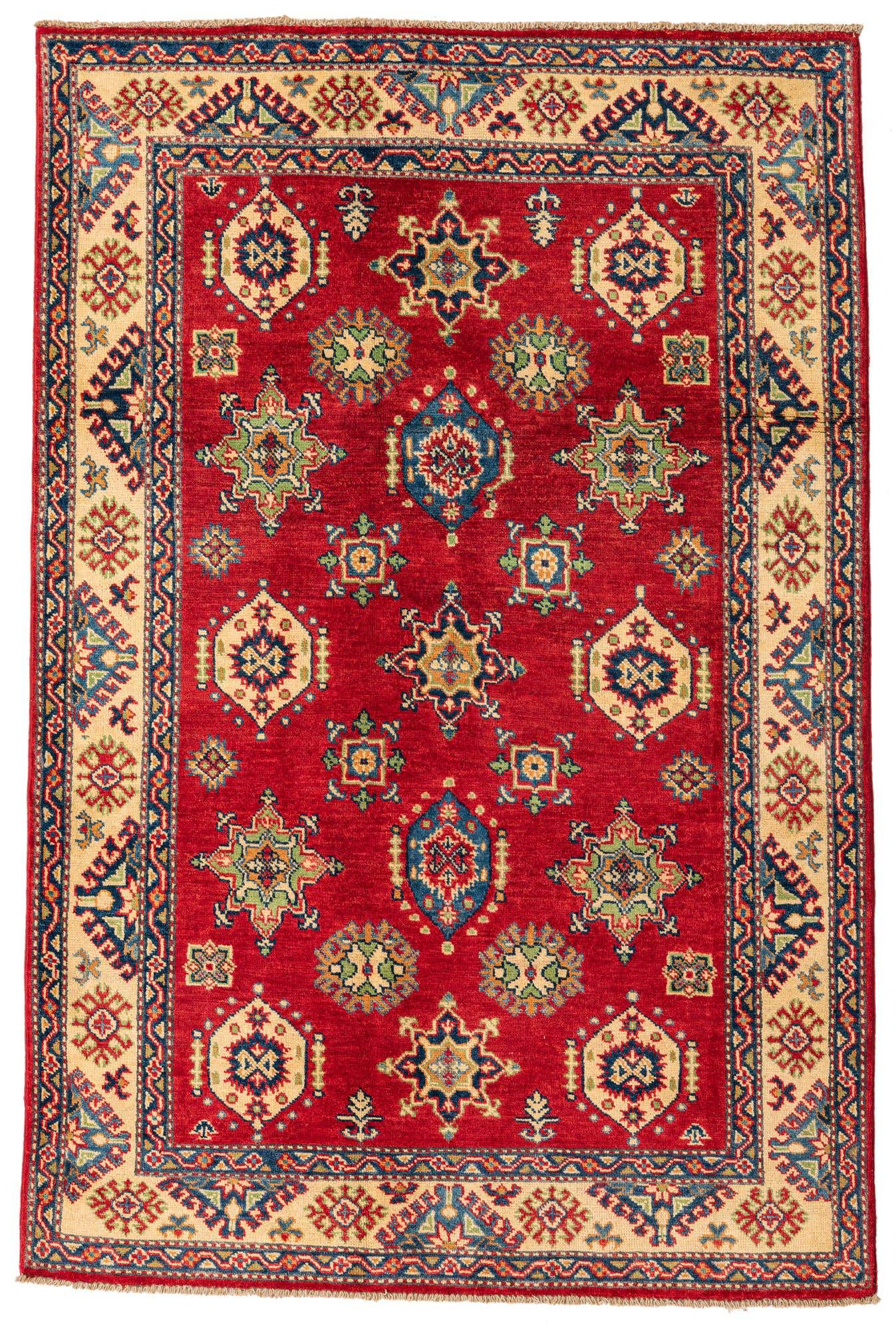 4' x 6' 1 Hand Knotted Kazak Rug