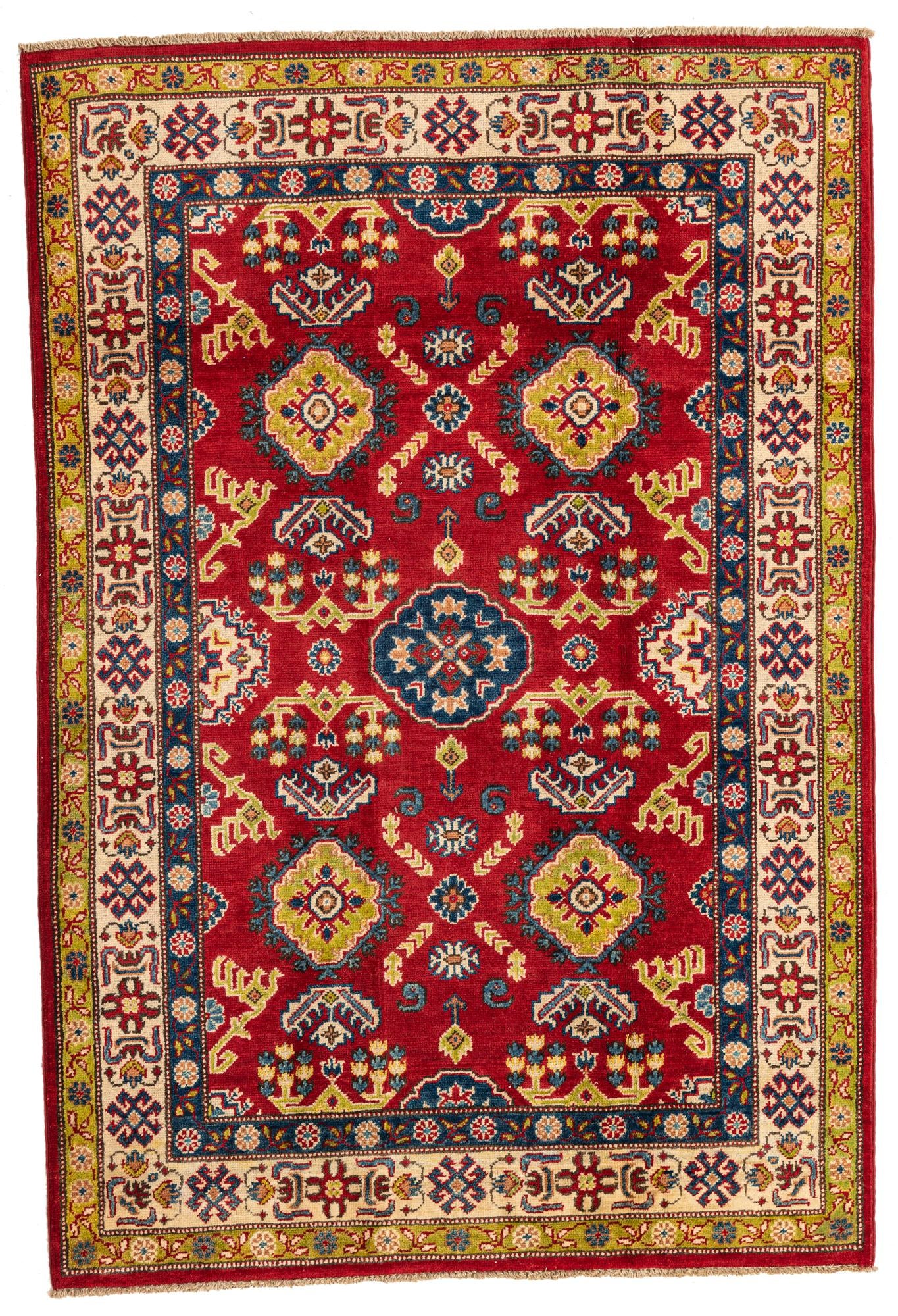 4' x 6' Hand Knotted Kazak Rug