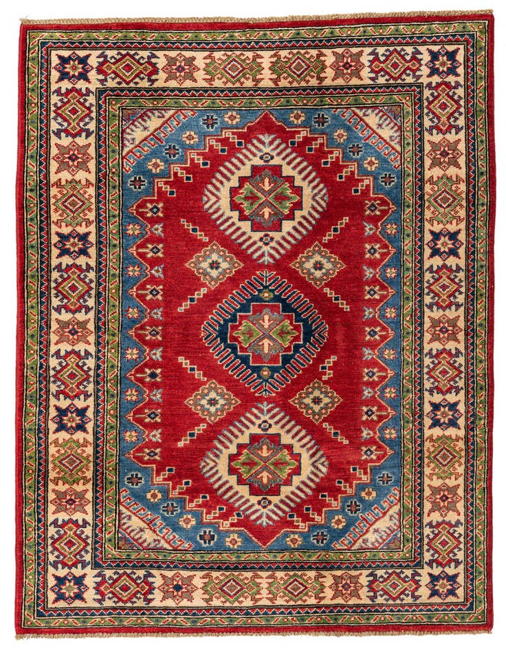 Detail image of 4' 1 x 6' Hand Knotted Kazak Rug