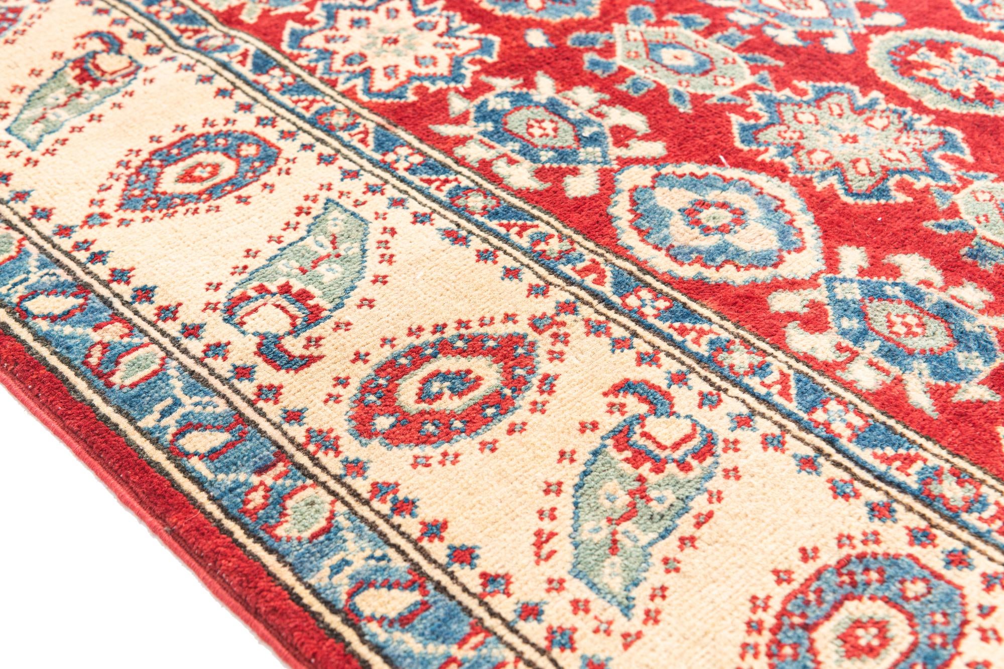 4' x 6' 4 Hand Knotted Kazak Rug