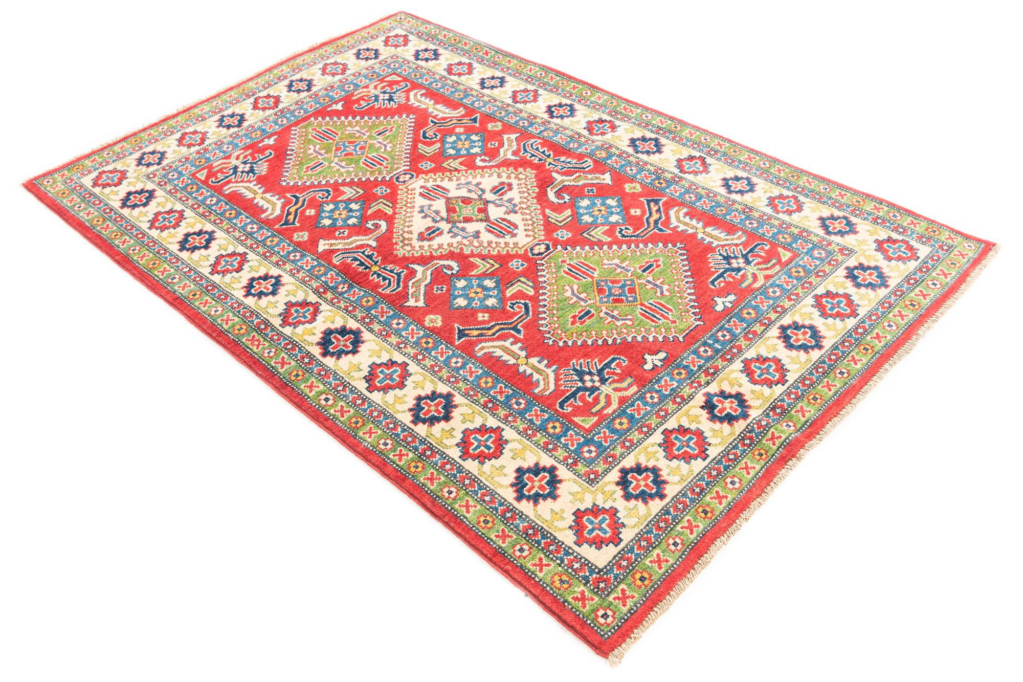 4' 1 x 6' 1 Hand Knotted Kazak Rug
