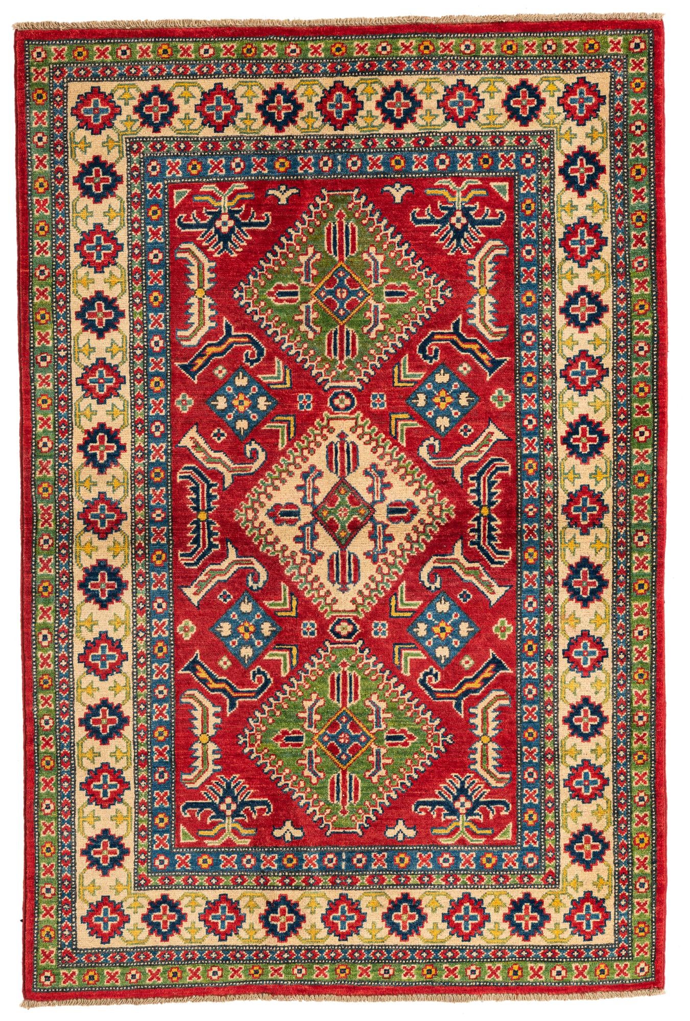 4' 1 x 6' 1 Hand Knotted Kazak Rug