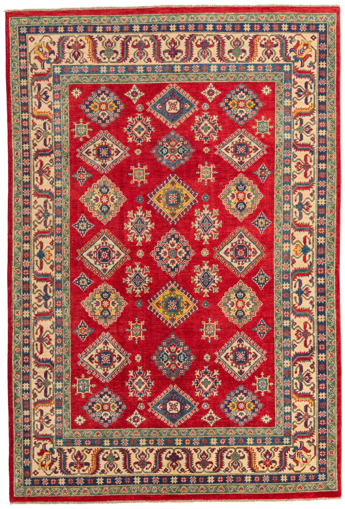 6' 8 x 9' 10 Hand Knotted Kazak Rug