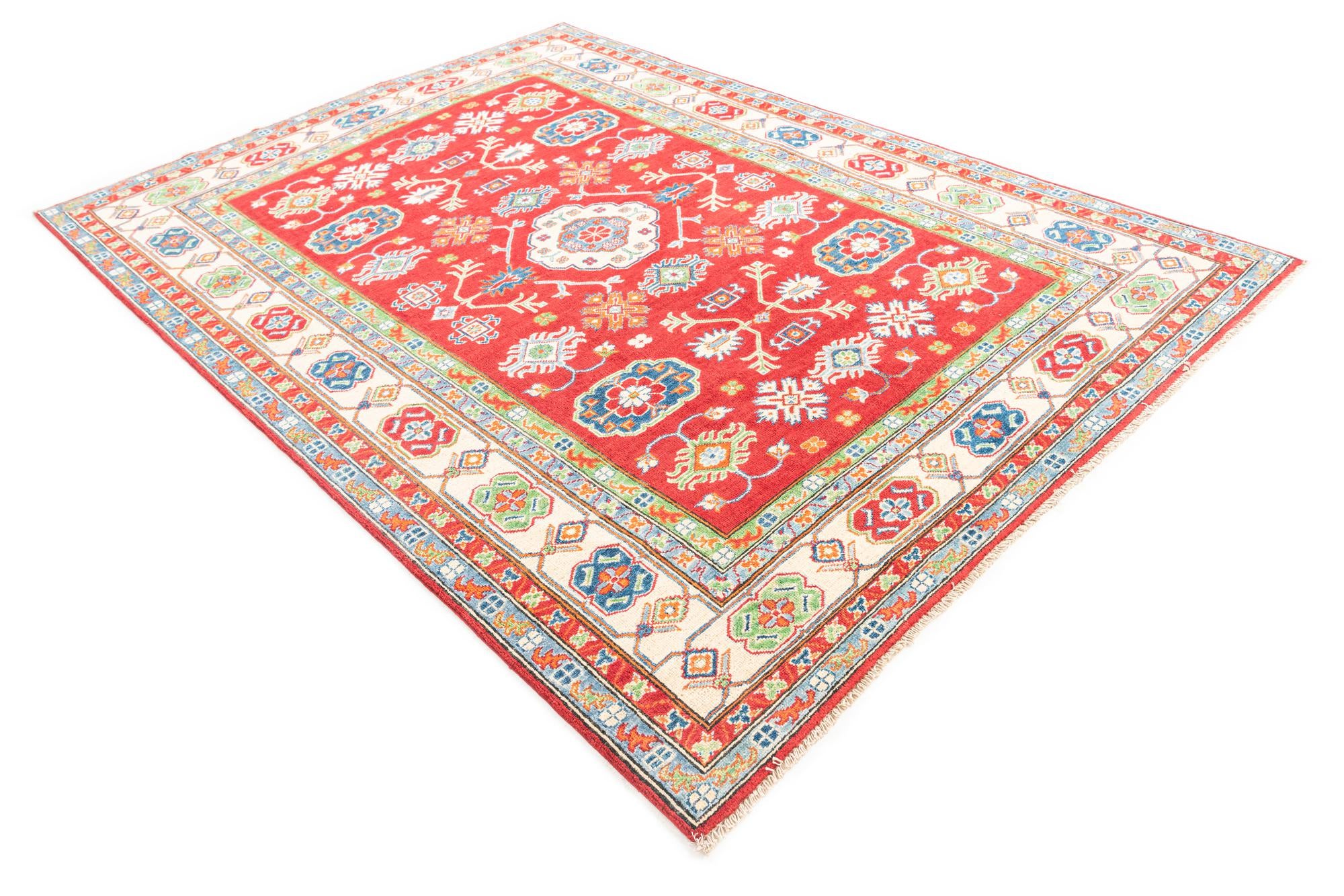 6' 2 x 8' 7 Hand Knotted Kazak Rug