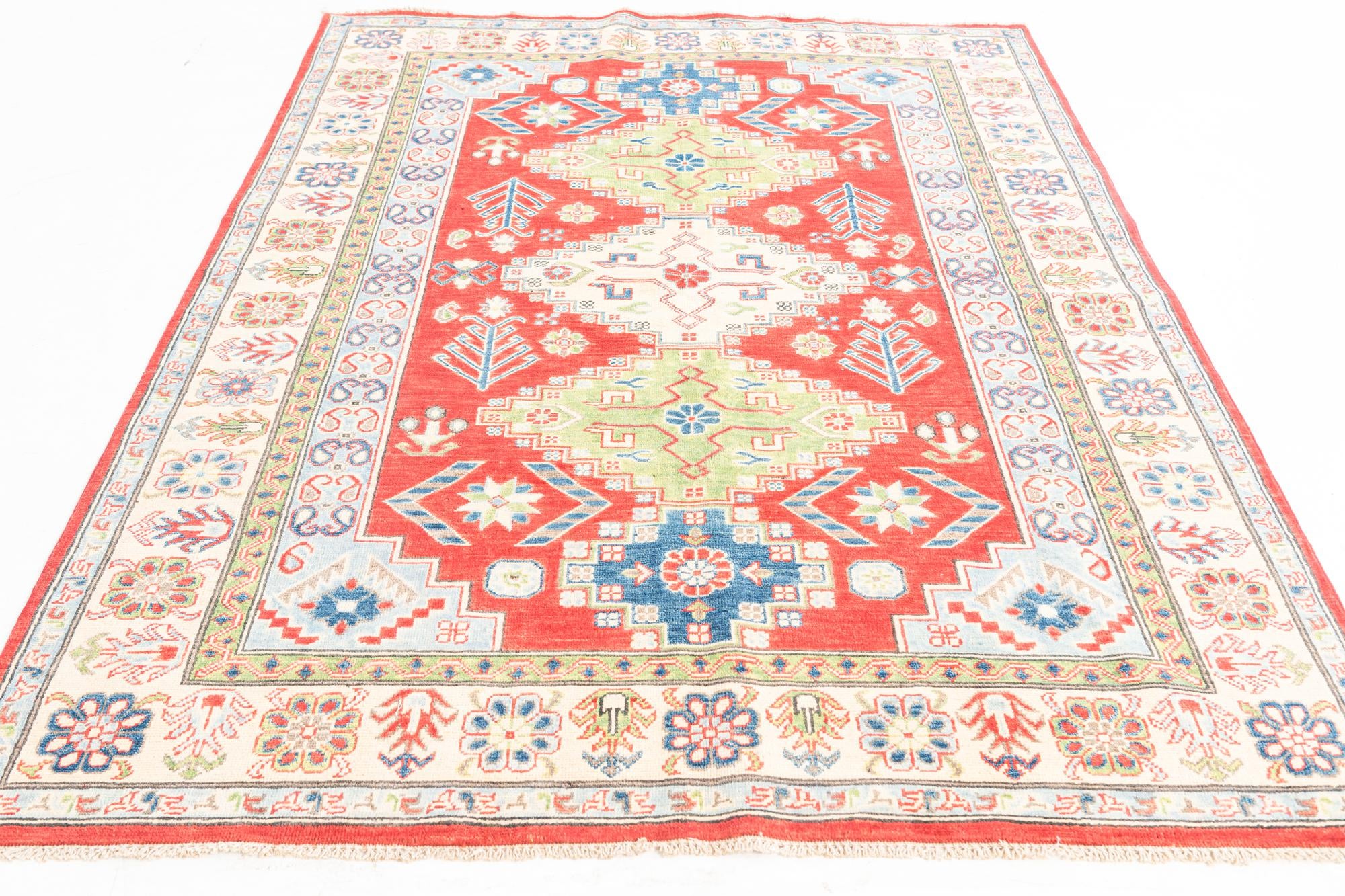 5' 6 x 7' 5 Hand Knotted Kazak Rug