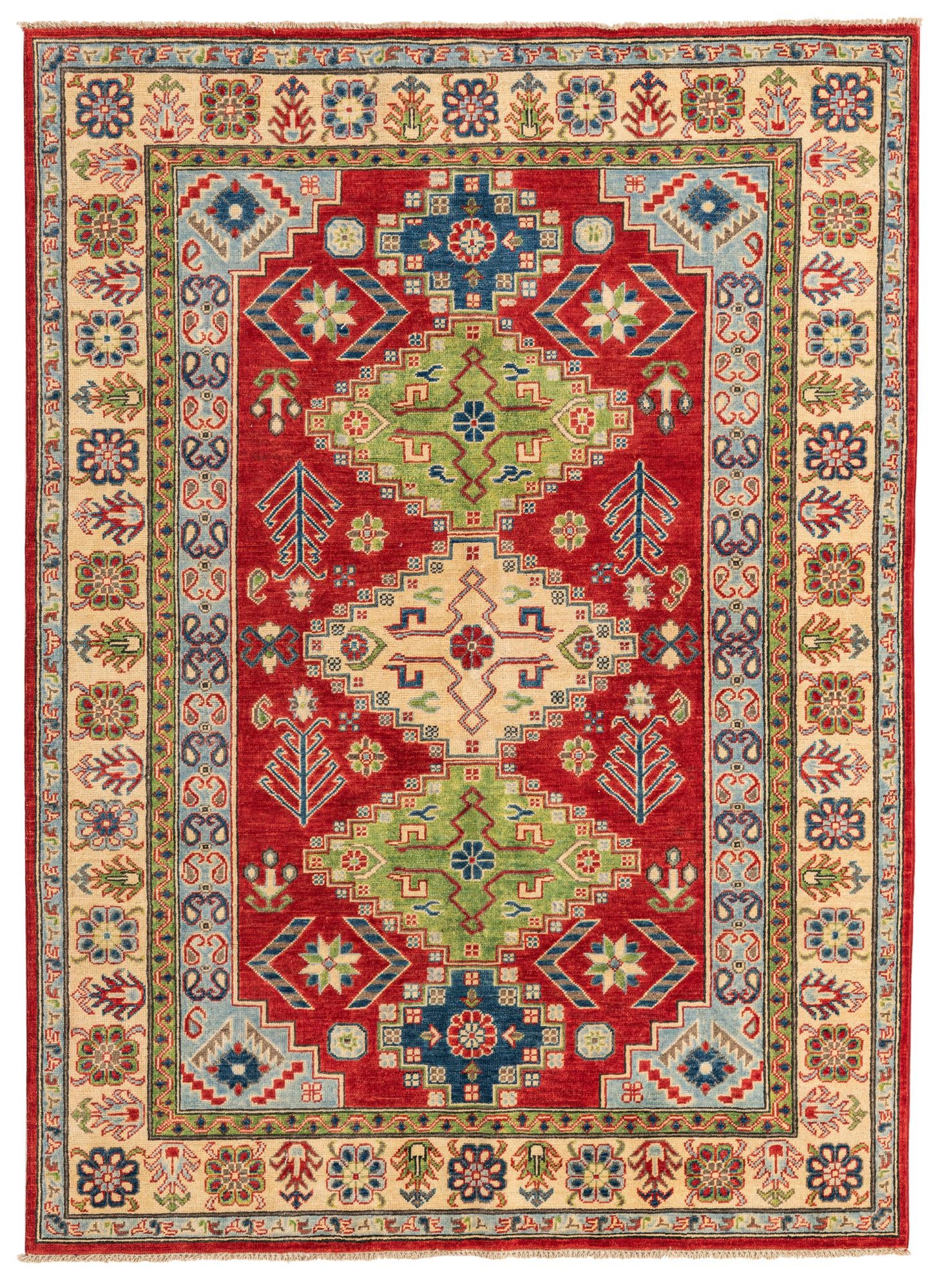 5' 6 x 7' 5 Hand Knotted Kazak Rug