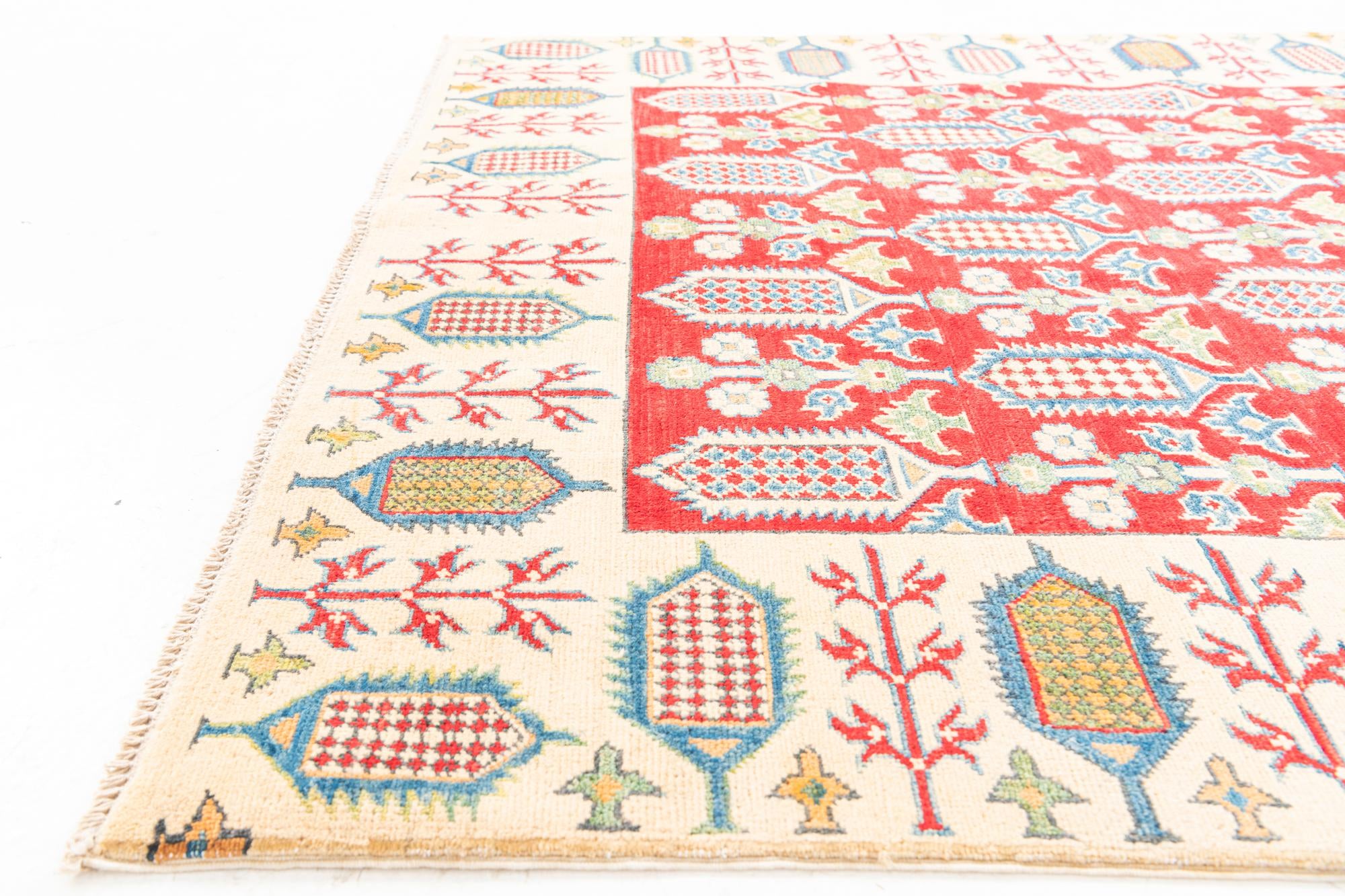 5' x 7' 5 Hand Knotted Kazak Rug