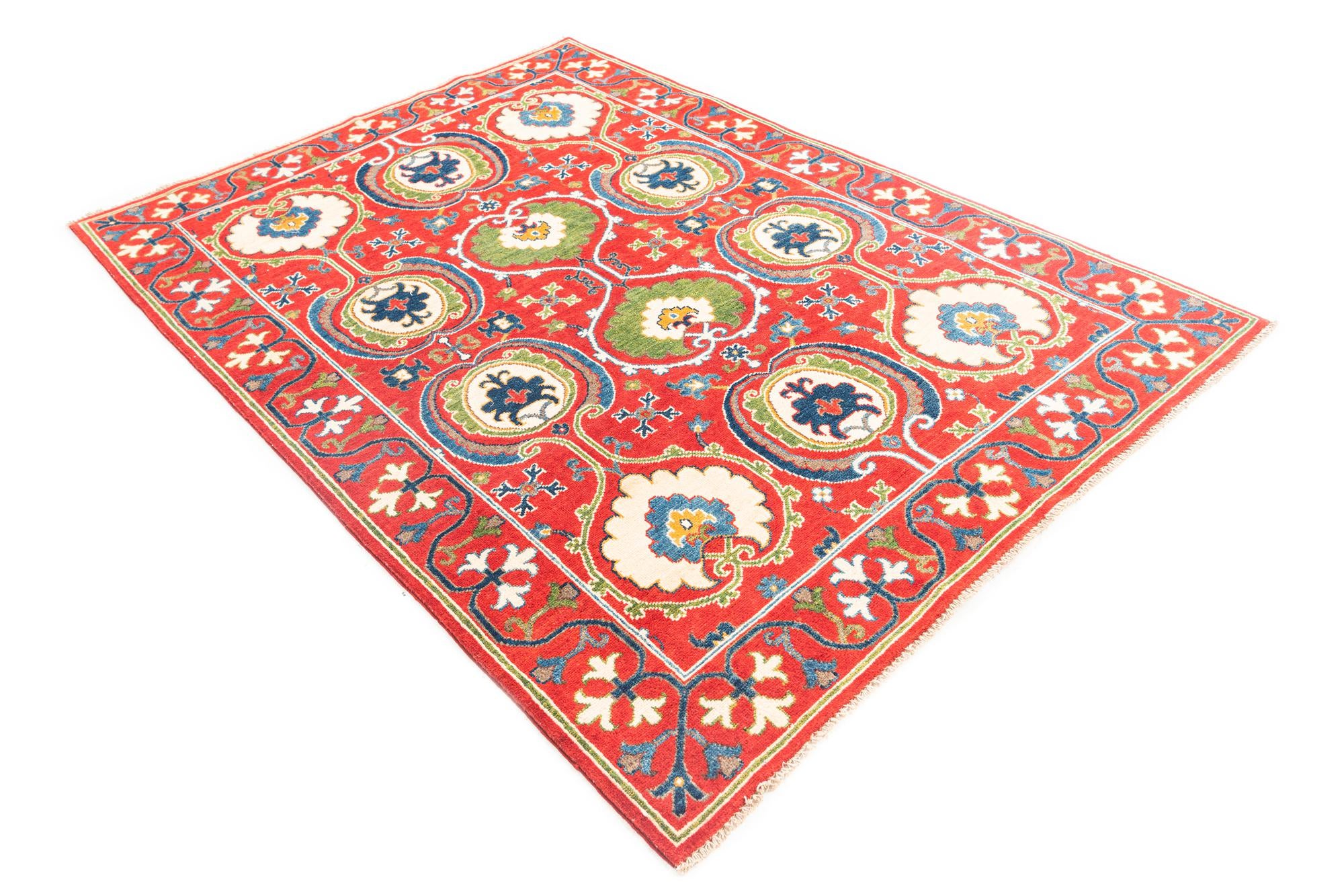 5' x 7' Hand Knotted Kazak Rug
