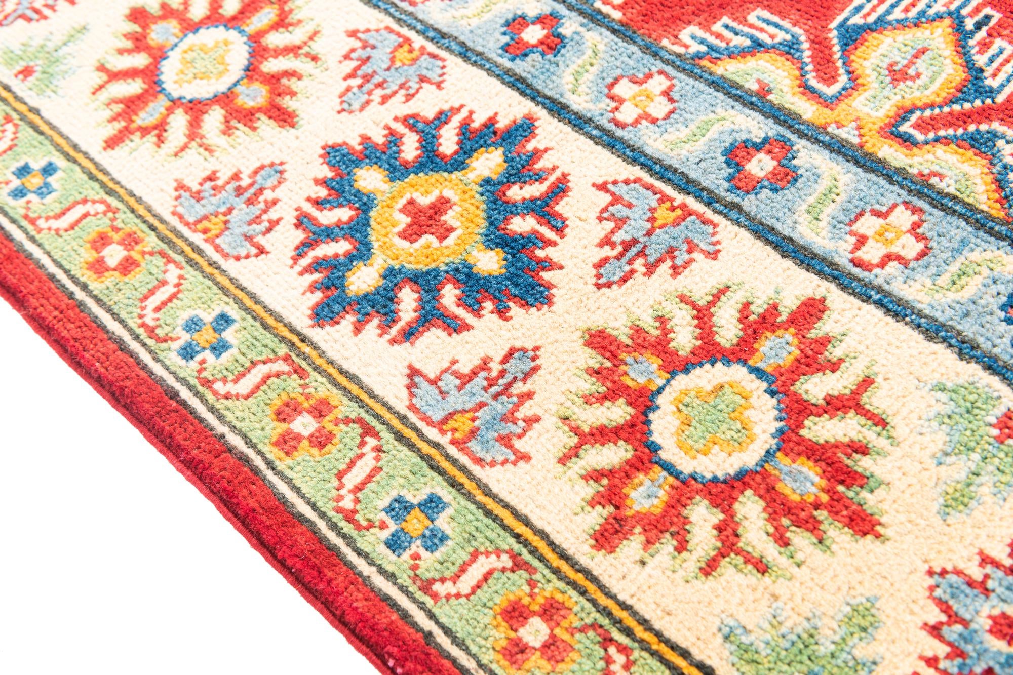 5' 6 x 8' Hand Knotted Kazak Rug