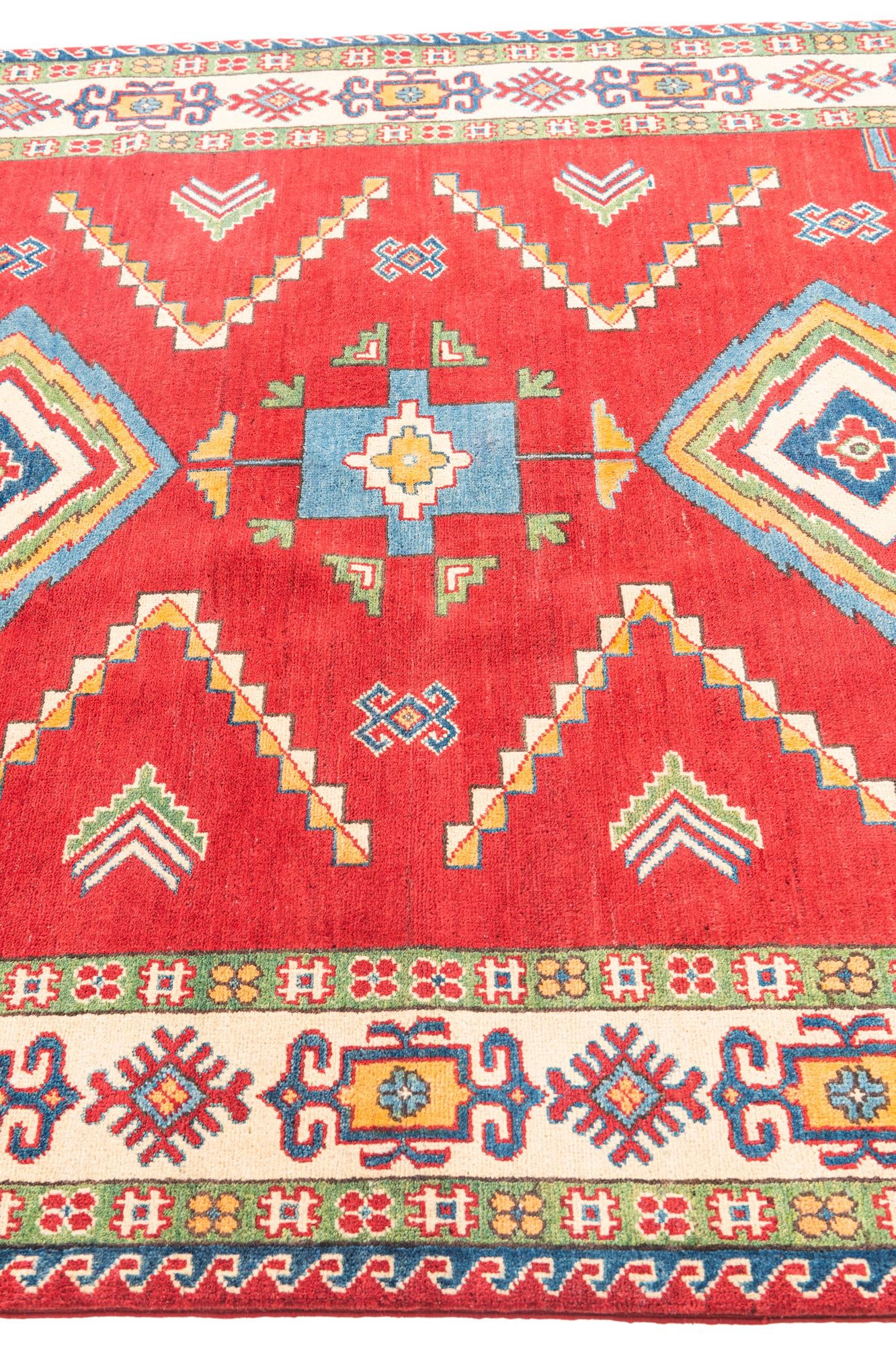 5' 8 x 8' Hand Knotted Kazak Rug
