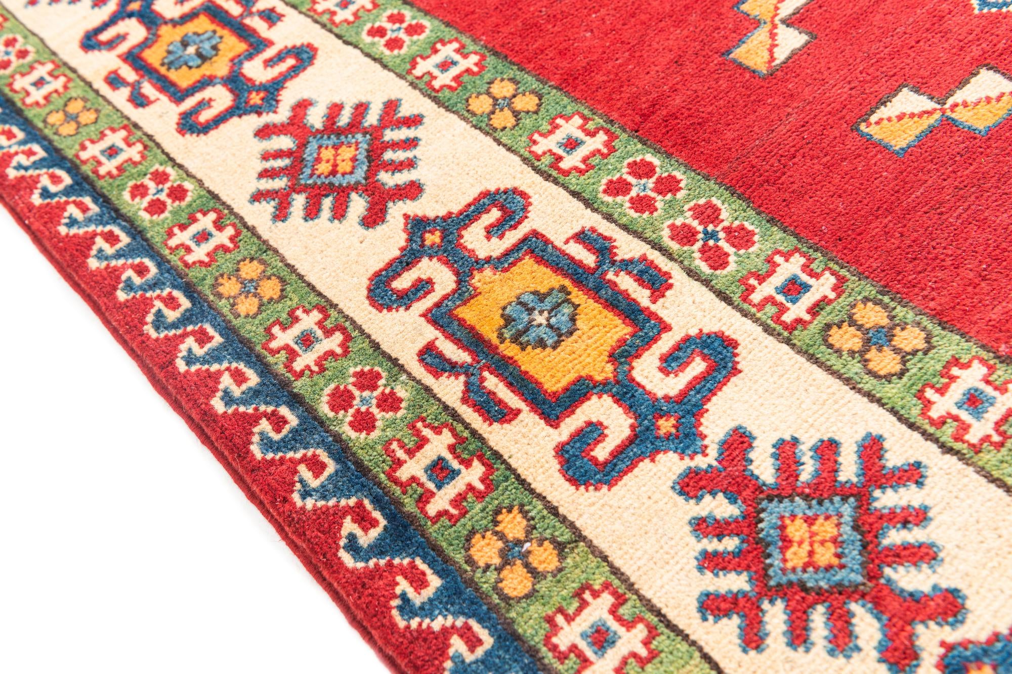 5' 8 x 8' Hand Knotted Kazak Rug