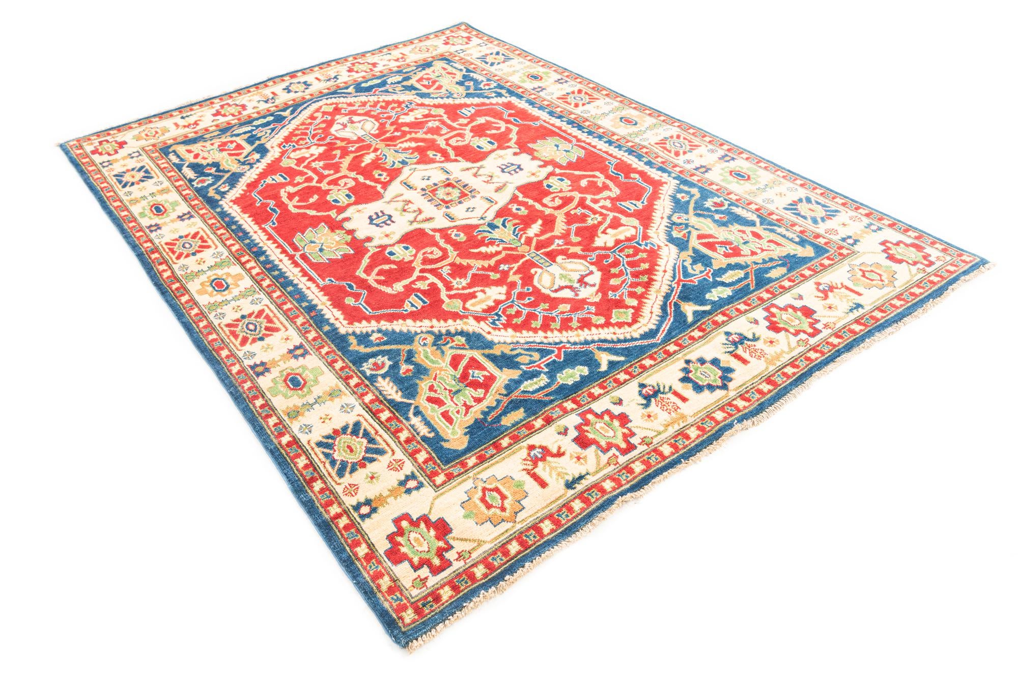 5' 7 x 8' Hand Knotted Kazak Rug
