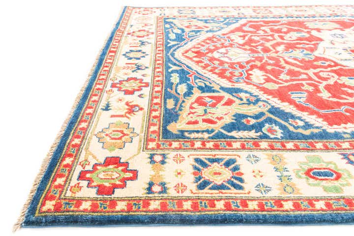 5' 7 x 8' Hand Knotted Kazak Rug