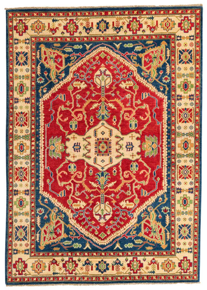 5' 7 x 8' Hand Knotted Kazak Rug