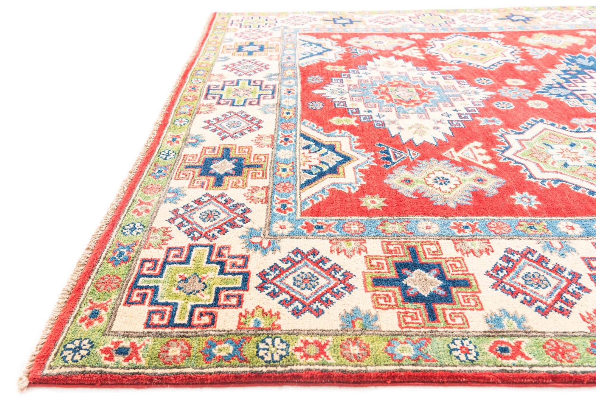 5' 8 x 8' Hand Knotted Kazak Rug