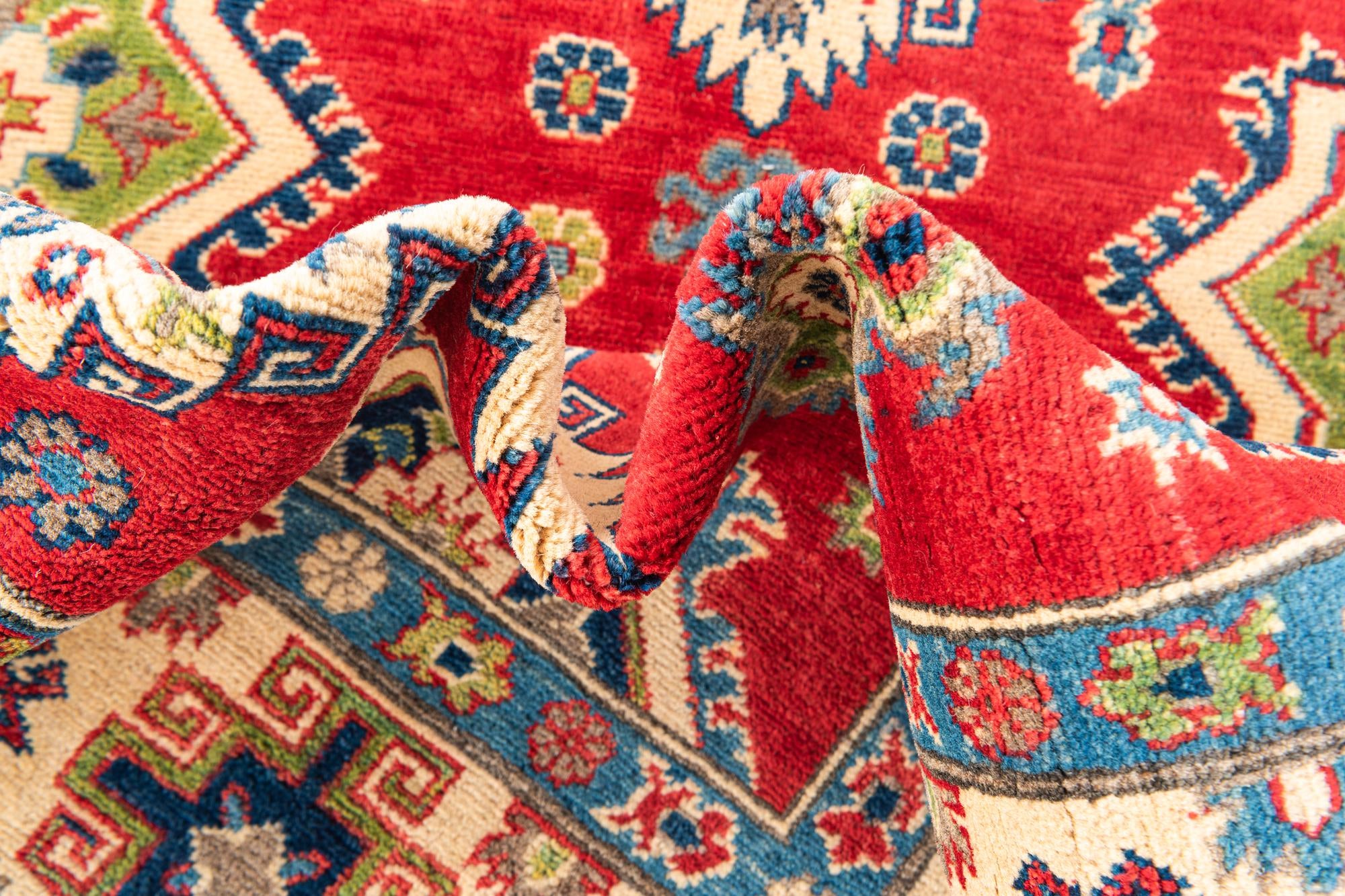 5' 8 x 8' Hand Knotted Kazak Rug