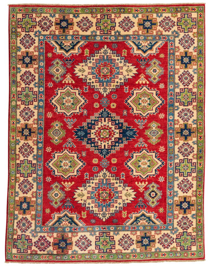 Detail image of 5' 8 x 8' Hand Knotted Kazak Rug
