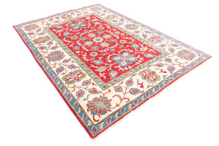 5' 7 x 8' Hand Knotted Kazak Rug