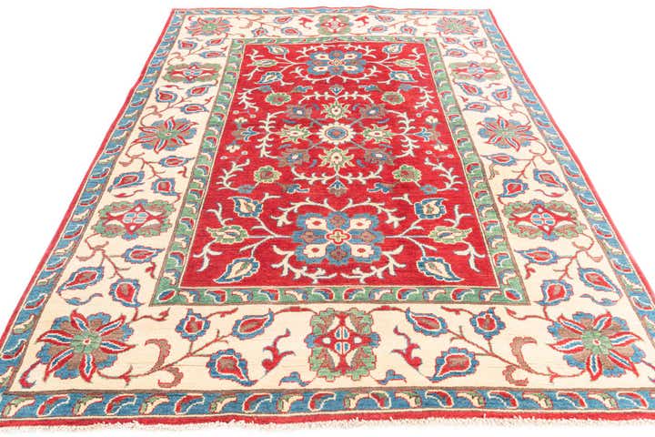 5' 7 x 8' Hand Knotted Kazak Rug
