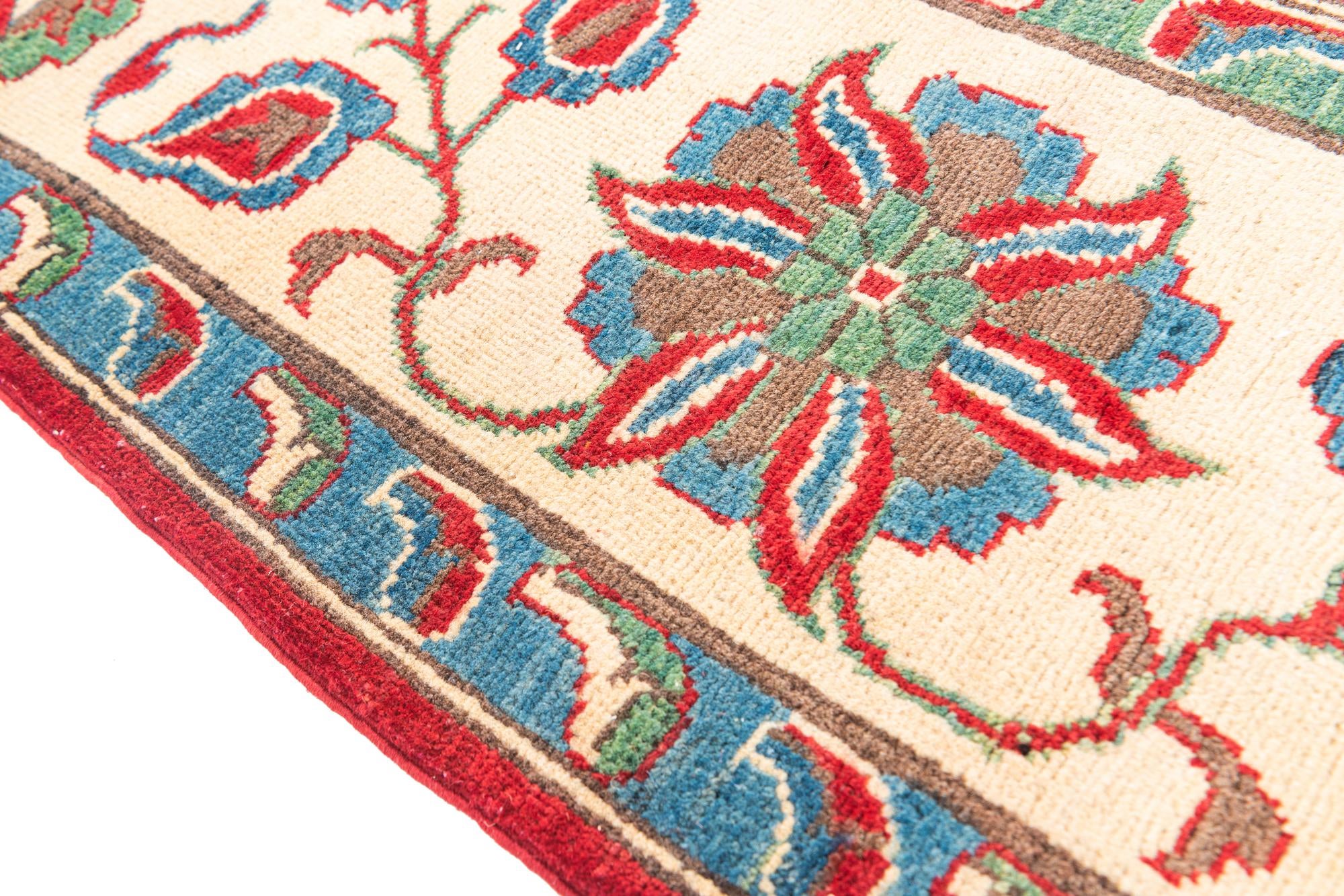 5' 7 x 8' Hand Knotted Kazak Rug