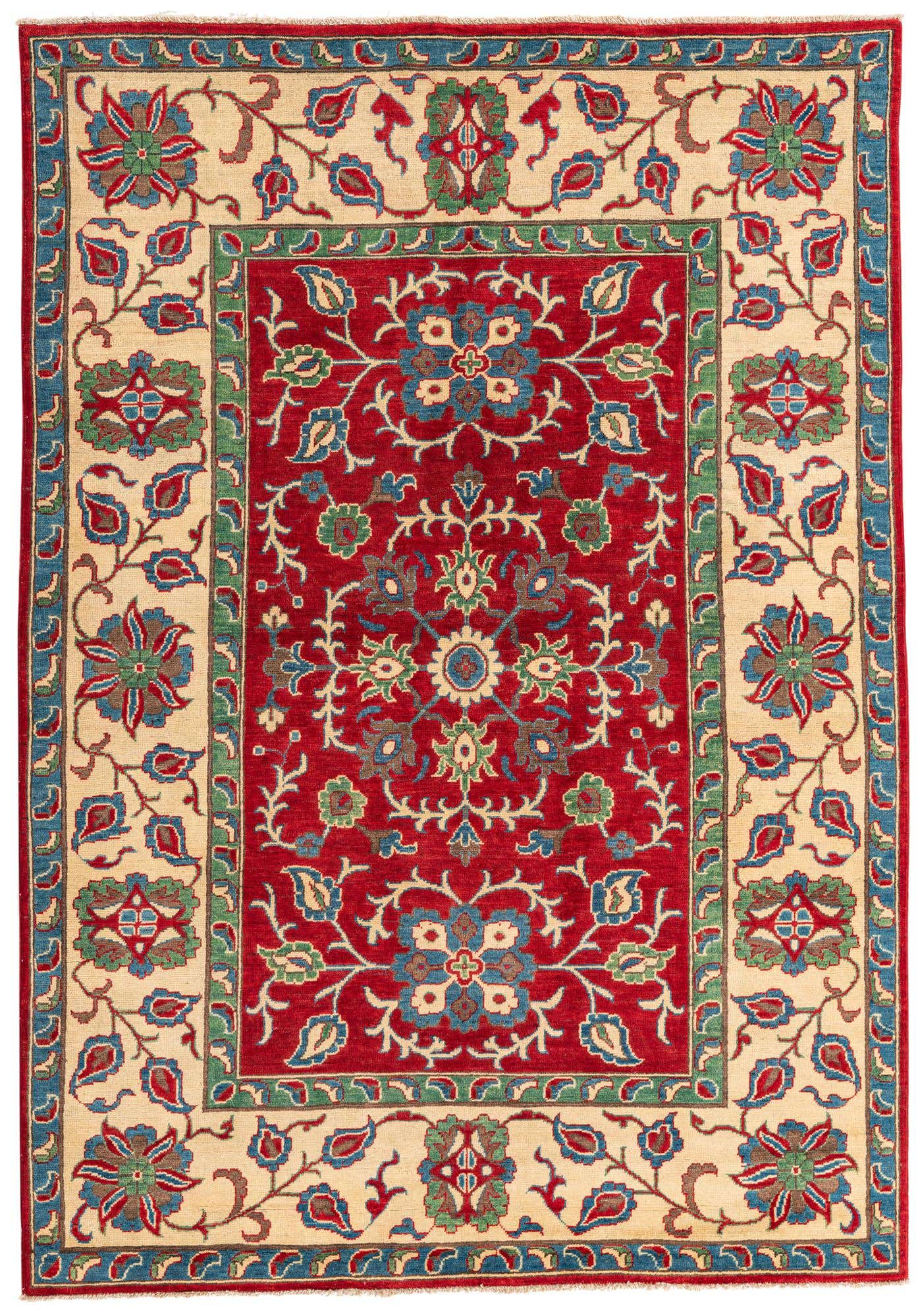 5' 7 x 8' Hand Knotted Kazak Rug