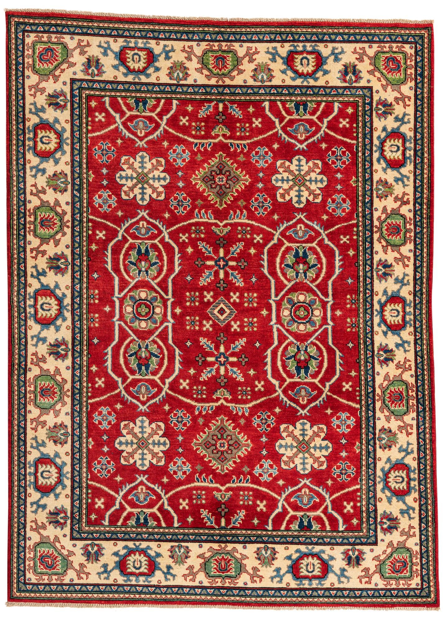 5' 8 x 7' 9 Hand Knotted Kazak Rug