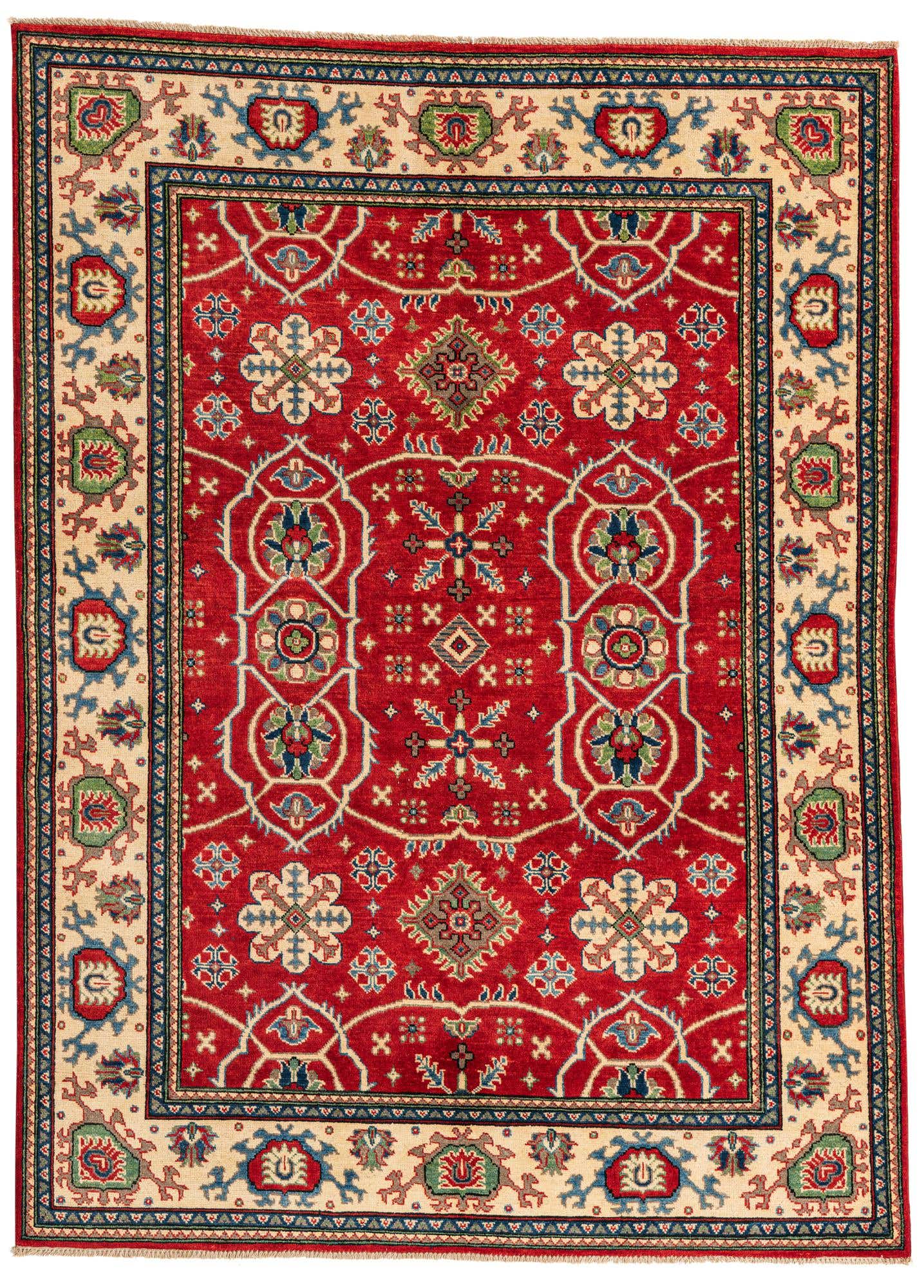 5' 8 x 7' 9 Hand Knotted Kazak Rug
