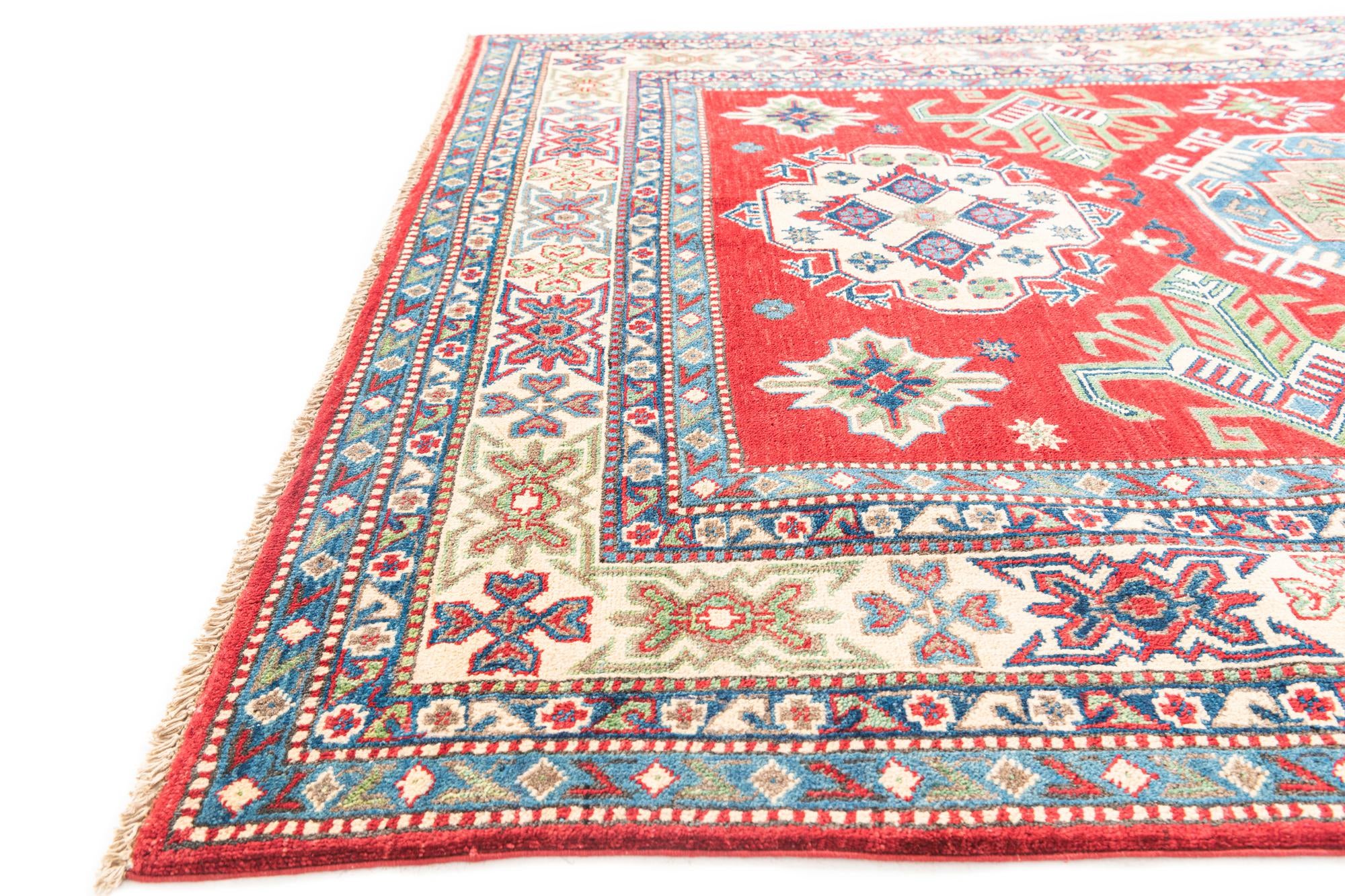 165cm x 235cm anudado a mano Kazak Alfombra